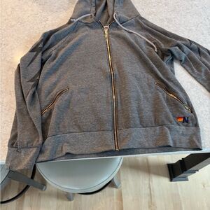 Aviator Nation Gray Hoodie with Zip